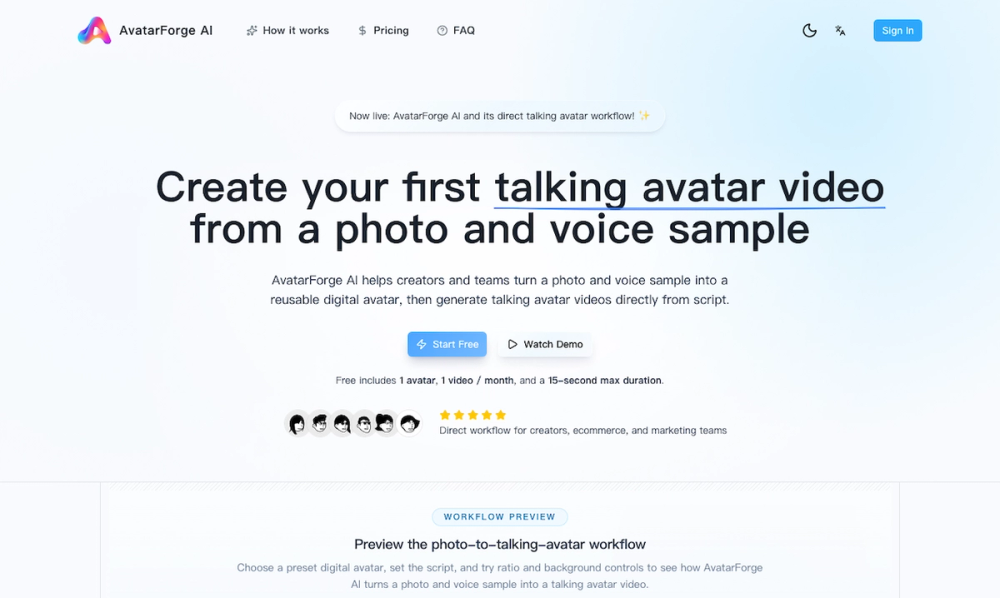 image of AvatarForge AI