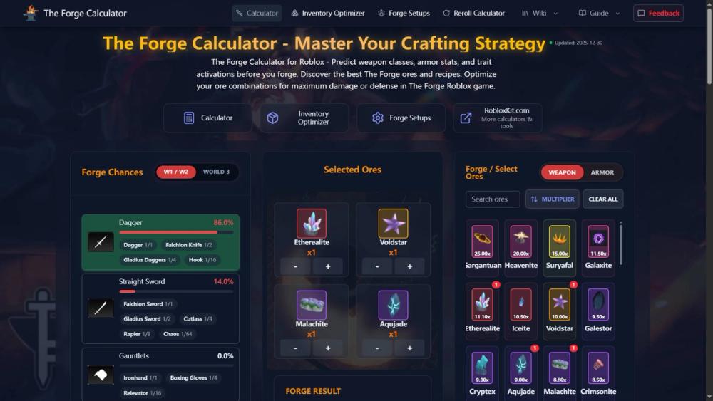 image of The Forge Calculator