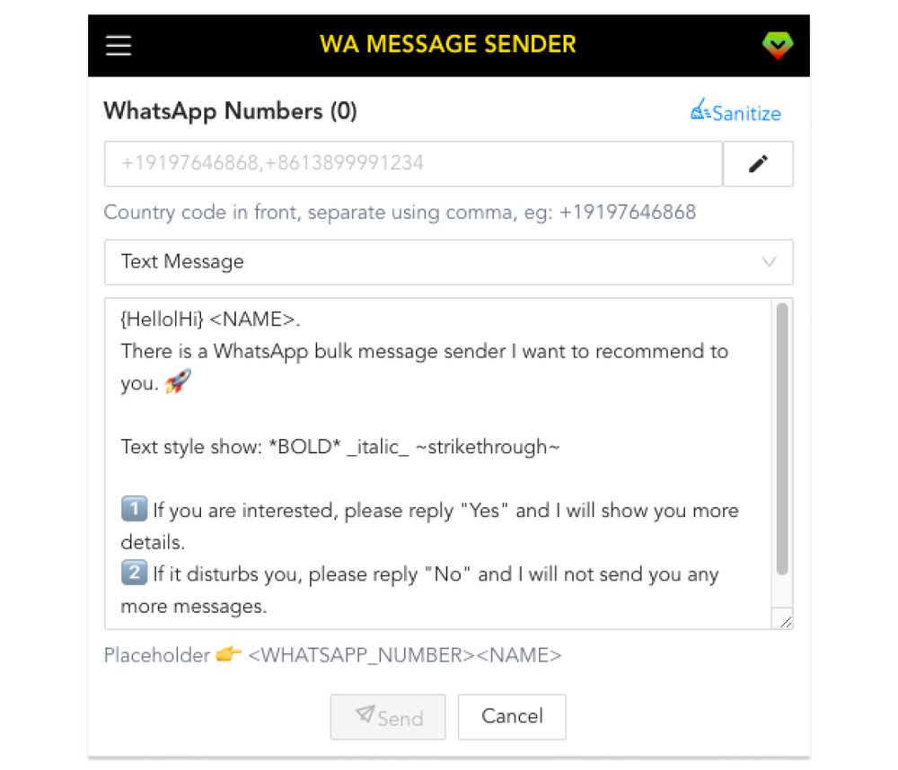 image of WA Sender