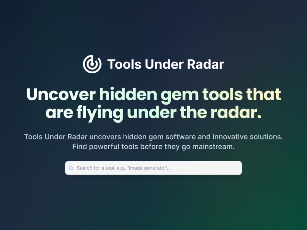 image of Tools Under Radar