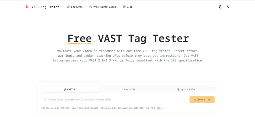 image of VAST Tag Tester