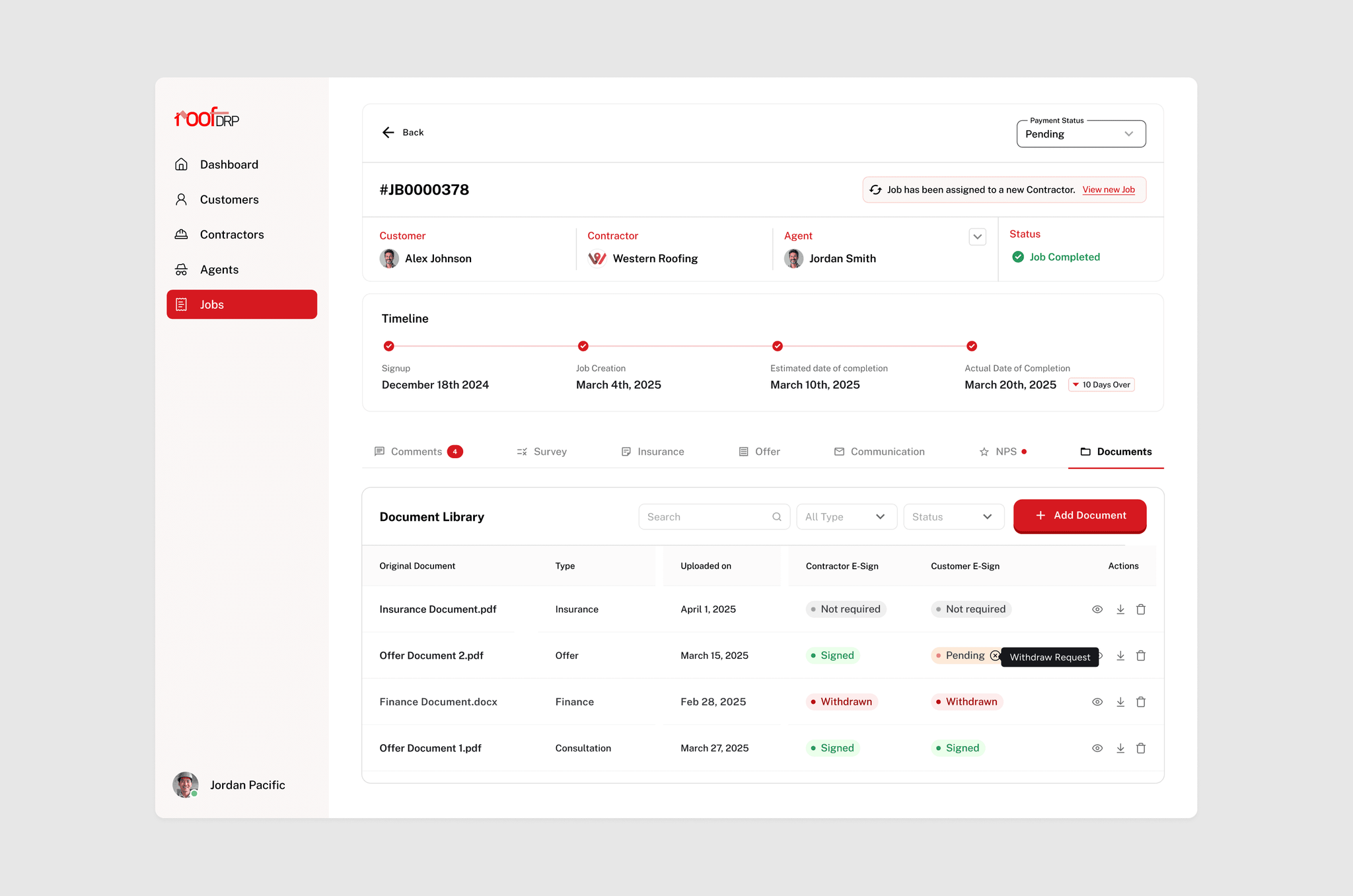 RoofDRP — Dashboard