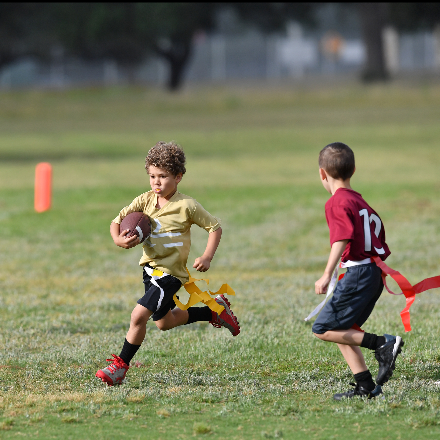 Children playing flag football
