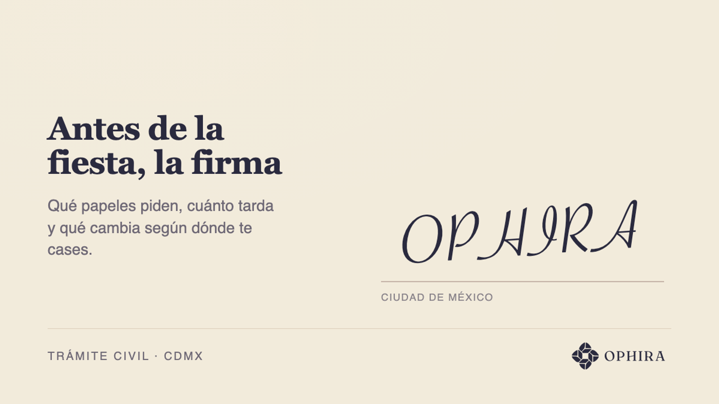 La palabra OPHIRA escrita a mano, como una firma sobre el renglón de un acta
