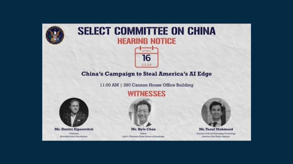 Silverado Co-Founder Dmitri Alperovitch Testifies before U.S. House Select Committee