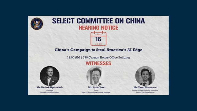 Silverado Co-Founder Dmitri Alperovitch Testifies before U.S. House Select Committee