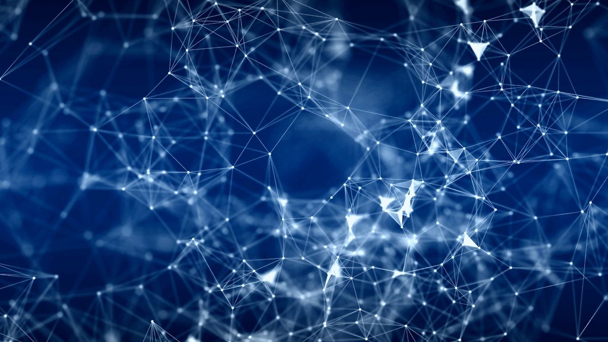 Blue image of a network
