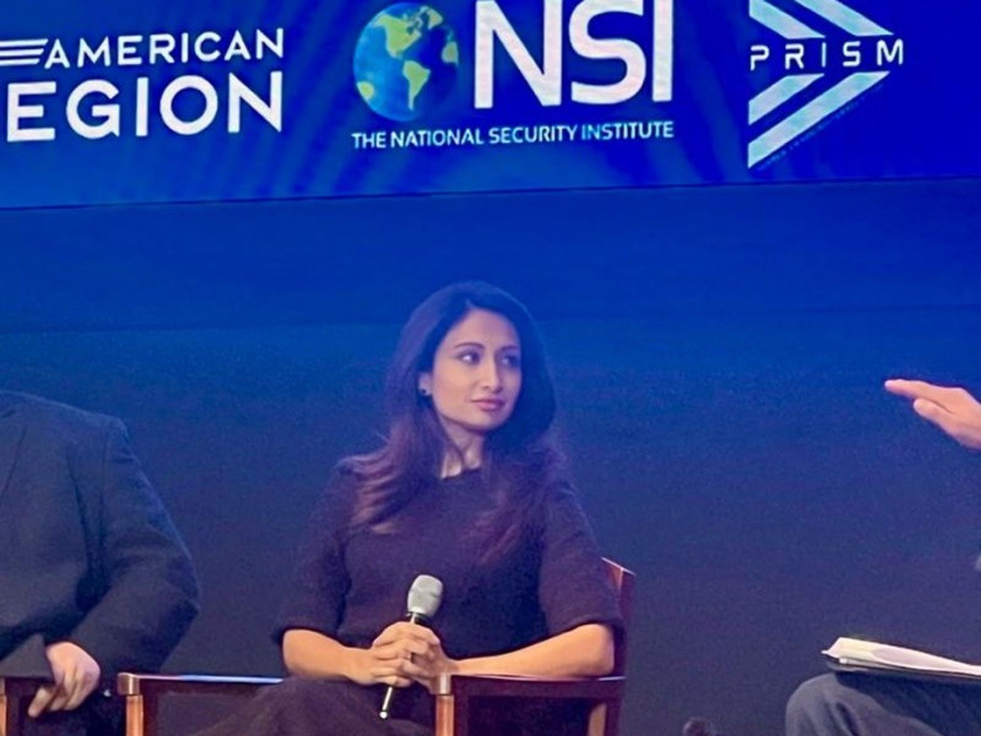 Mahnaz Khan speaking at the National Security Institute 