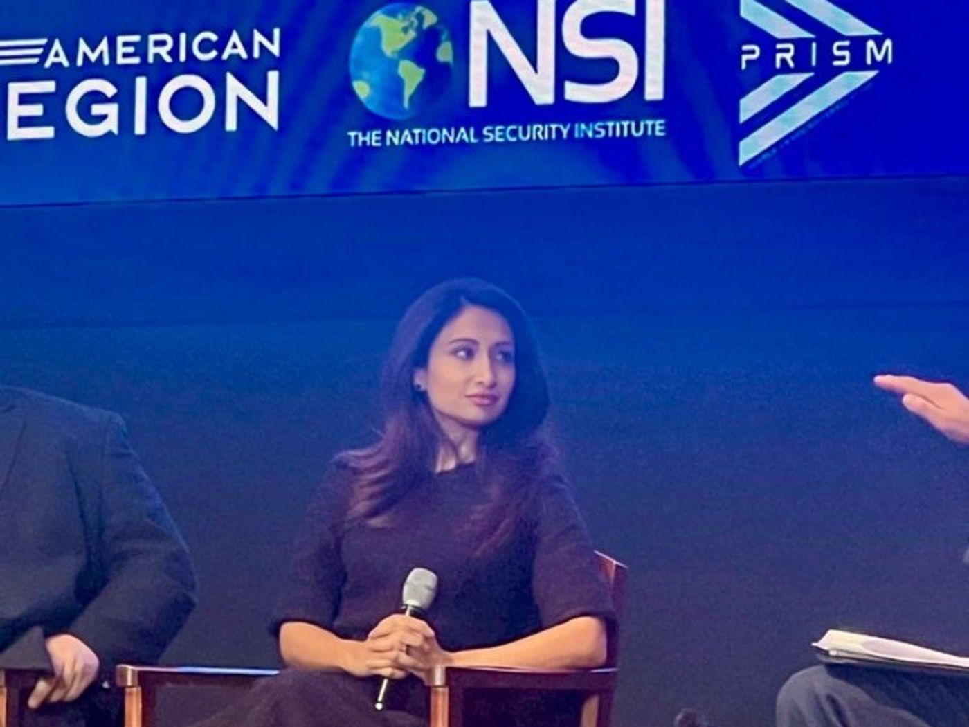 Mahnaz Khan speaking at the National Security Institute 