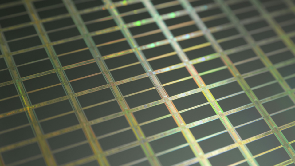 This is a macro of a silicon wafer. Each square is a chip with microscopic transistors and circuits