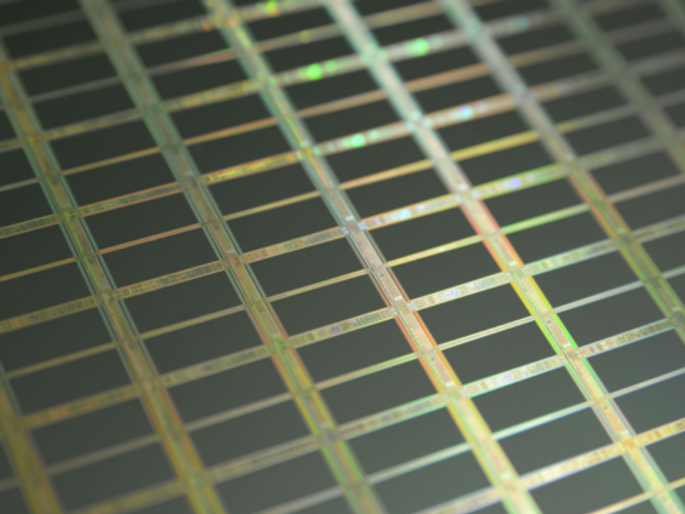 This is a macro of a silicon wafer. Each square is a chip with microscopic transistors and circuits