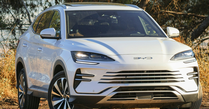 White BYD electric vehicle