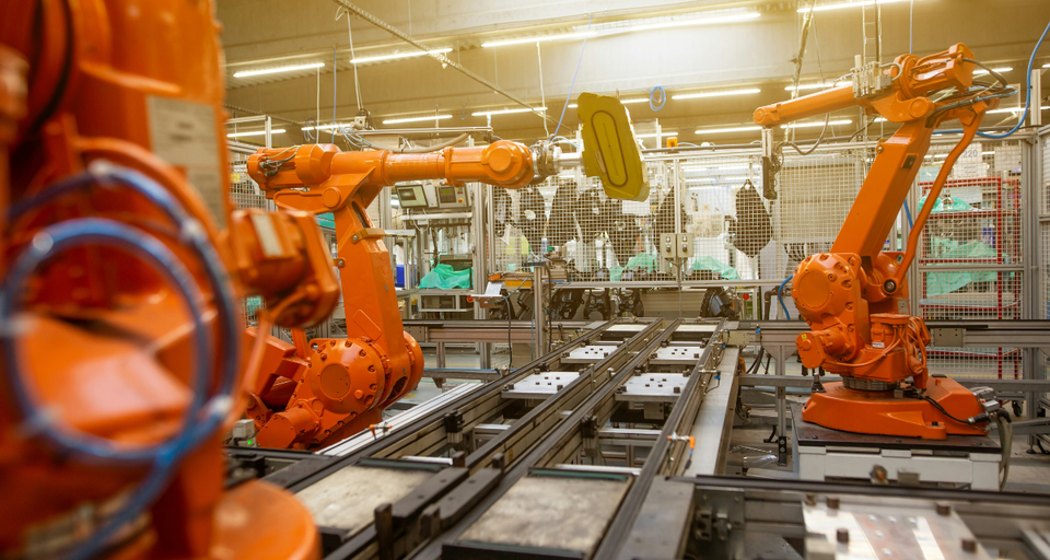 Picture of manufacturing plant with robotic automation