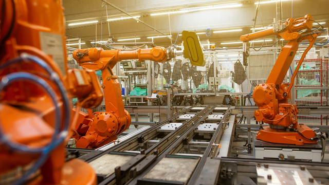 Picture of manufacturing plant with robotic automation
