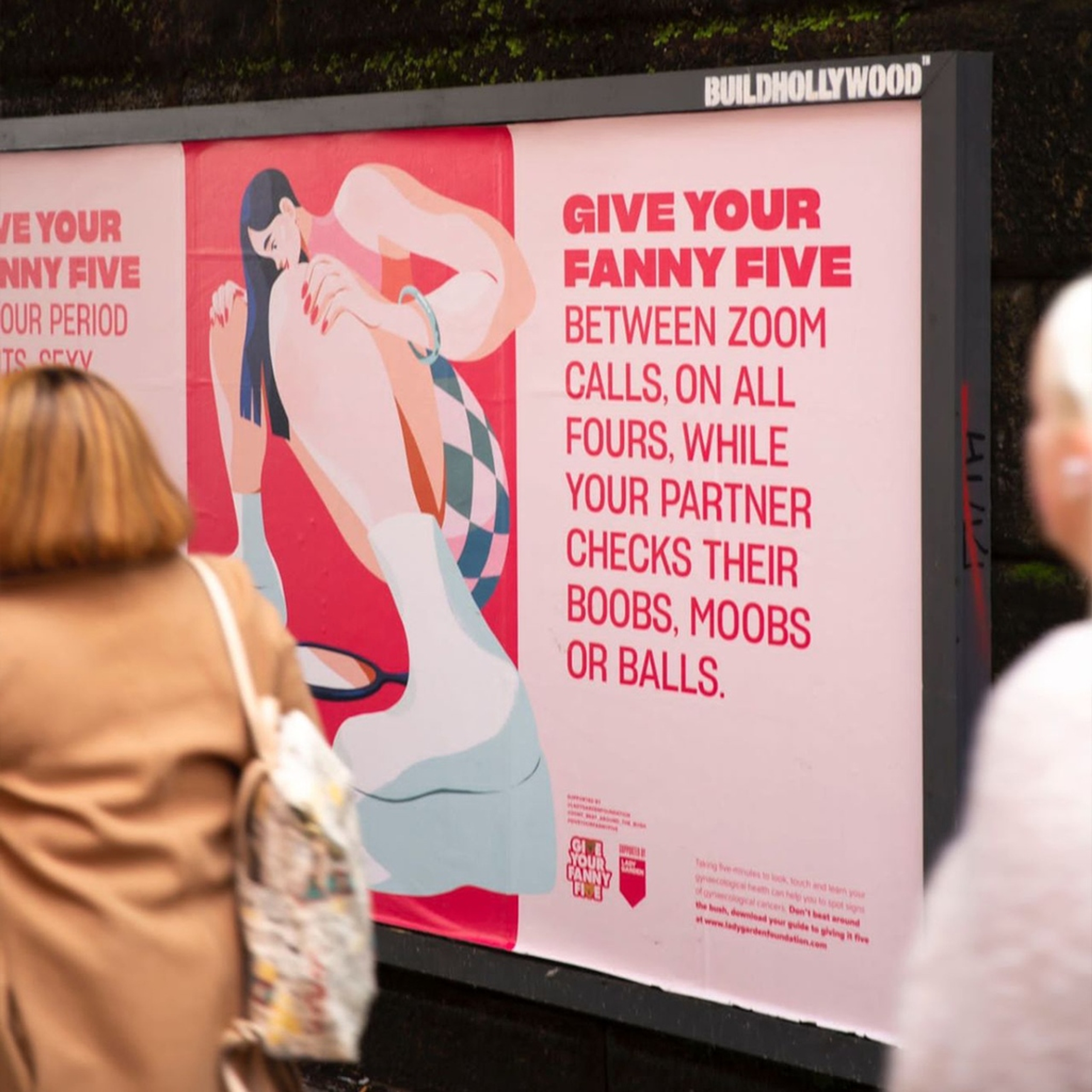  Kim Salt illustrates ‘Give Your Fanny Five’ campaign.