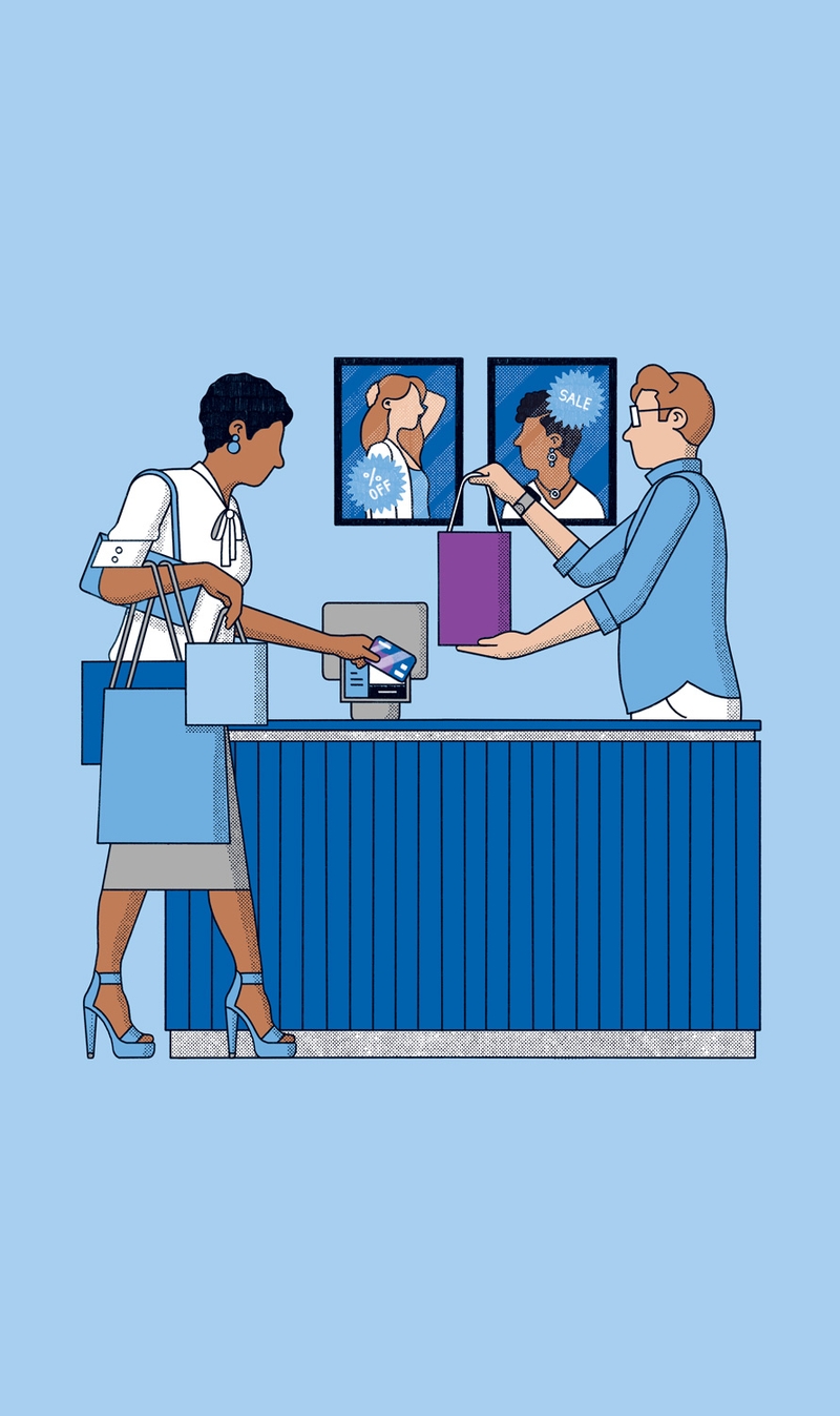 Andrew Joyce branding illustration woman shopping