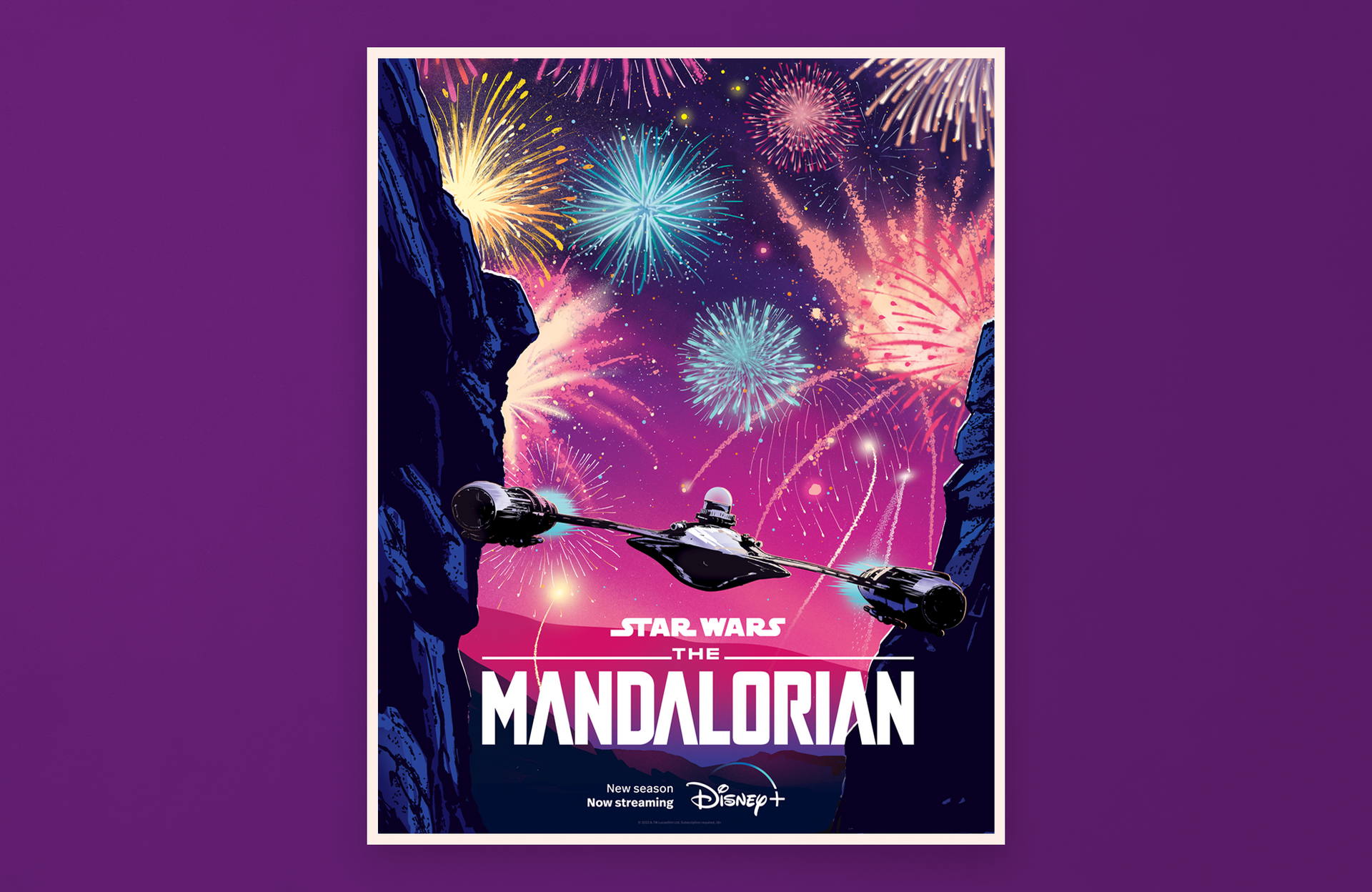 Matt Saunders illustration for the latest series of The Mandolorian, for Disney Studio UK