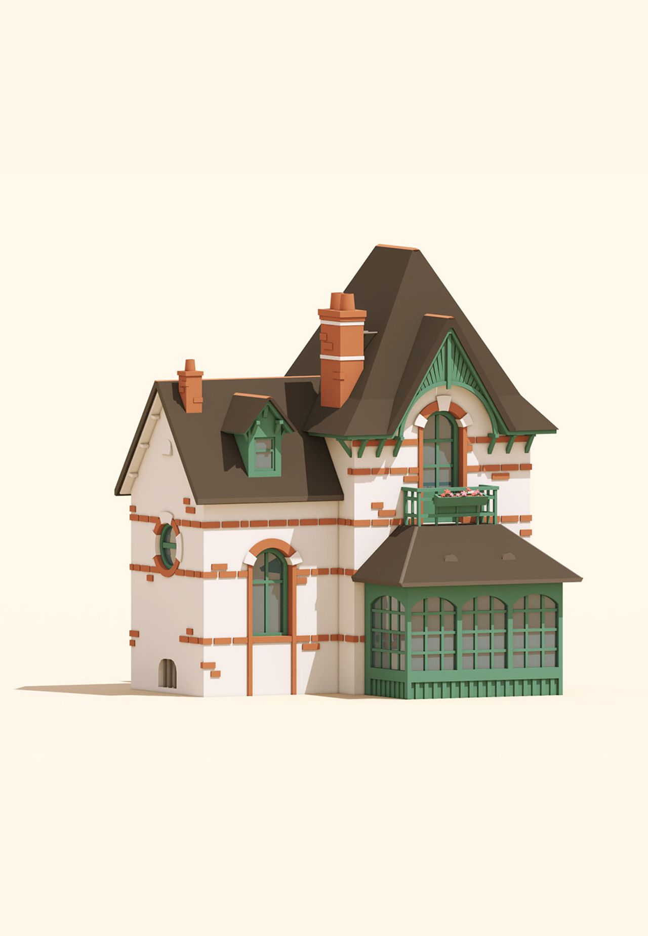Guillaume Kurkdjian 3D house illustration