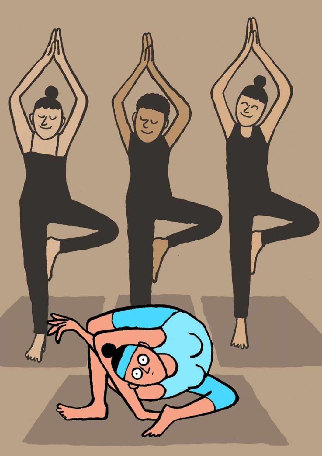 Йога в забавных иллюстрациях