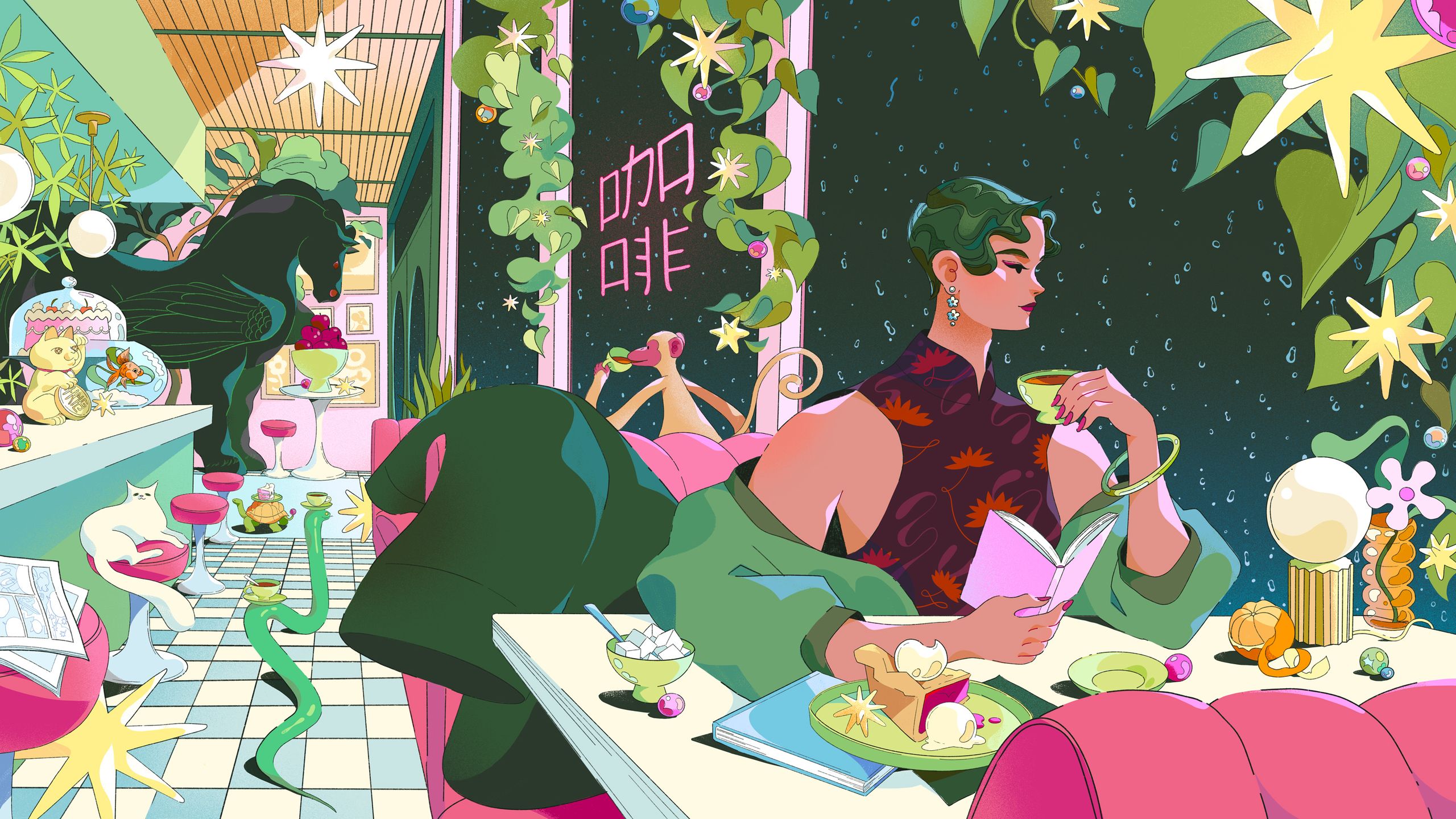 Illustration showcasing this artists portfolio