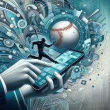 A person placing a baseball bet from her mobile phone