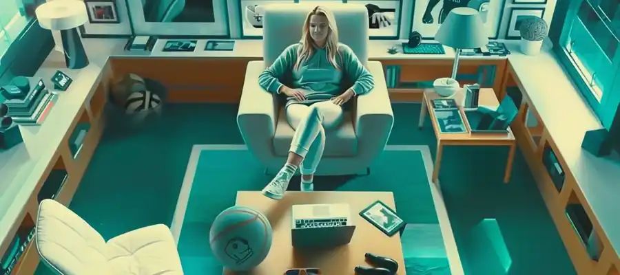A profitable sports bettor relaxing as her bankroll grows