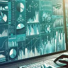 Close-up of a computer analysing hundreds of odds to find profitable and true odds