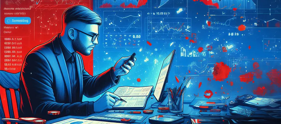 Person studying betting statistics