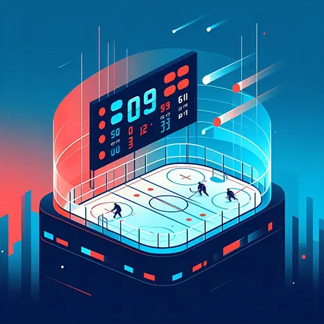 Close up of a hockey score board showing 2-1 to visualize moneyline bets