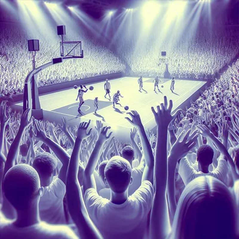 excited crowd at a college basketball game