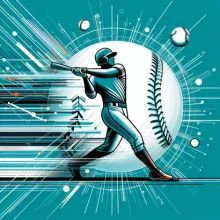 A baseball player hitting a homerun to visualise proposition bets