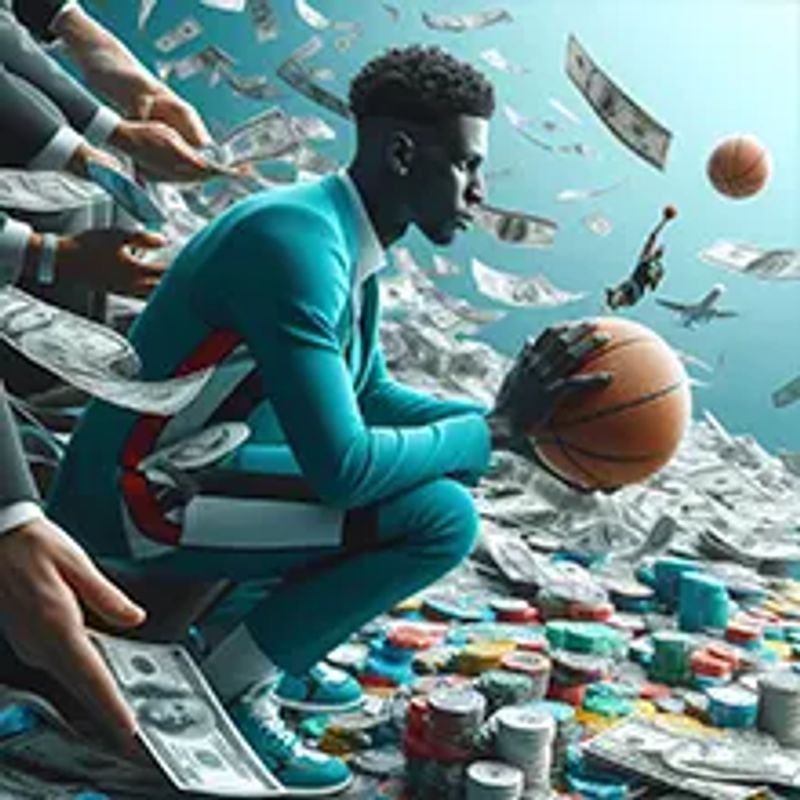 A person placing a wager on a long-term outcome in the beginning of the NBA season.
