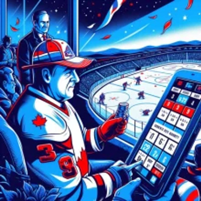 A hockey fan placing a bet on a NHL game