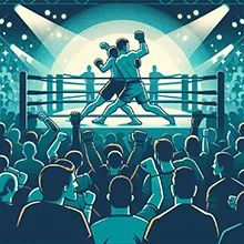 Excited crowd at a UFC Fight Night event