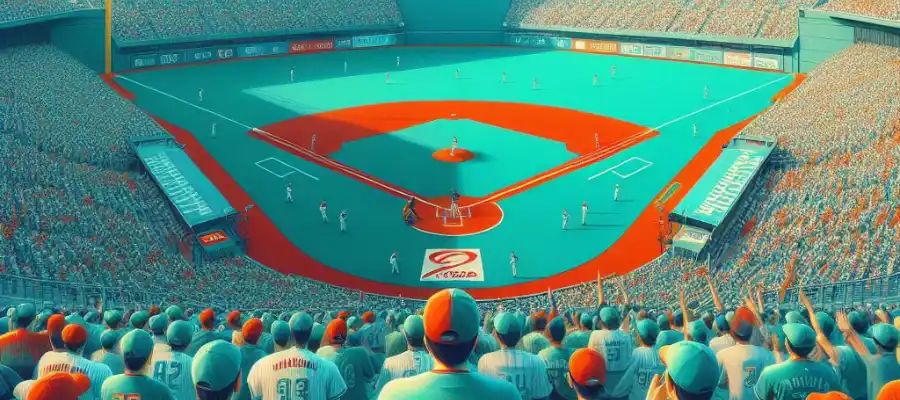Nippon Professional Baseball League stadium with fans cheering