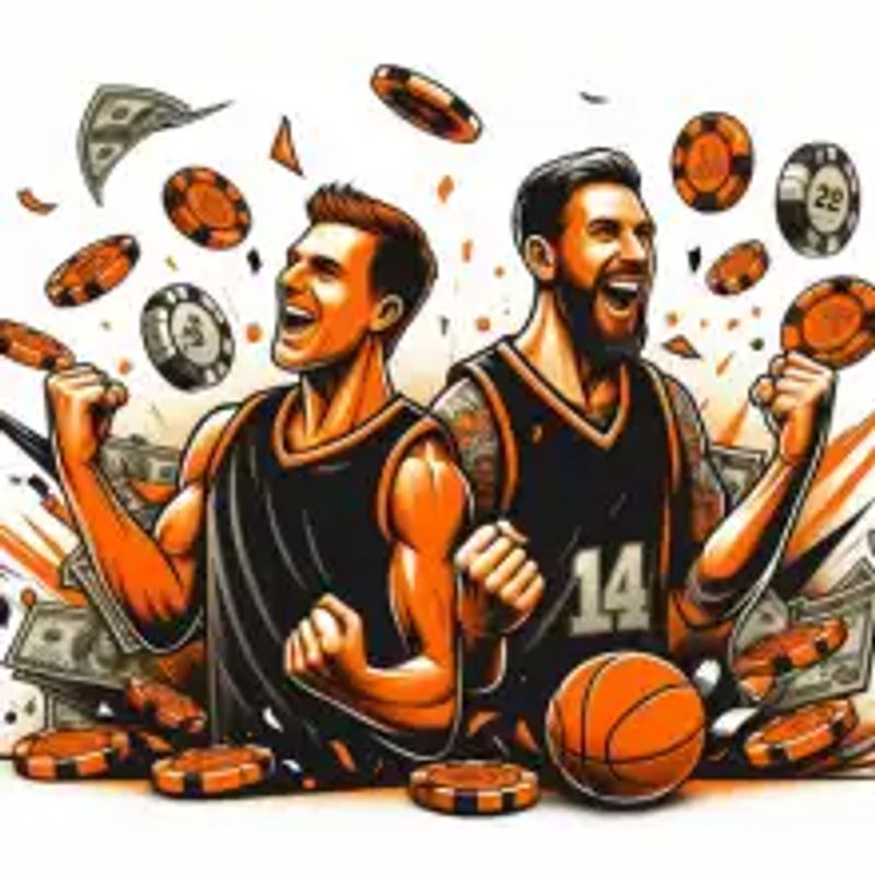 two bettors celebrating that their favorite basketball club just won