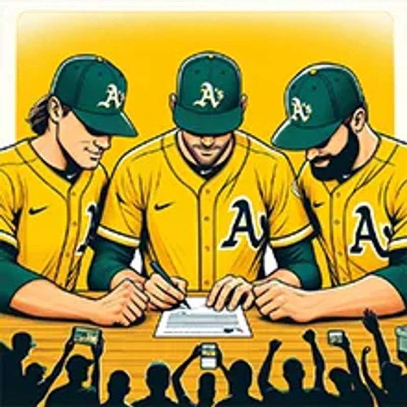 A mlb player and his new team signing a deal for the upcoming seasons