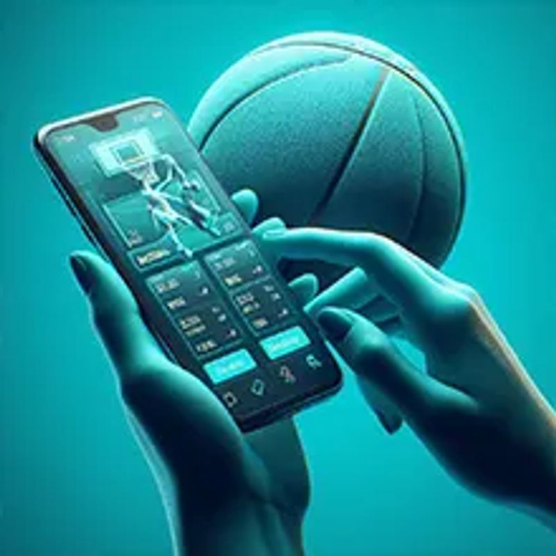 A person placing a bet on a mobile phone