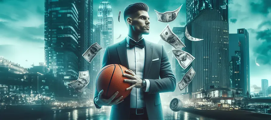A successful bettor spinning a basketball