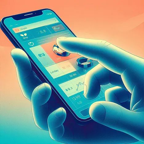 A person placing a ufc bet on a smartphone