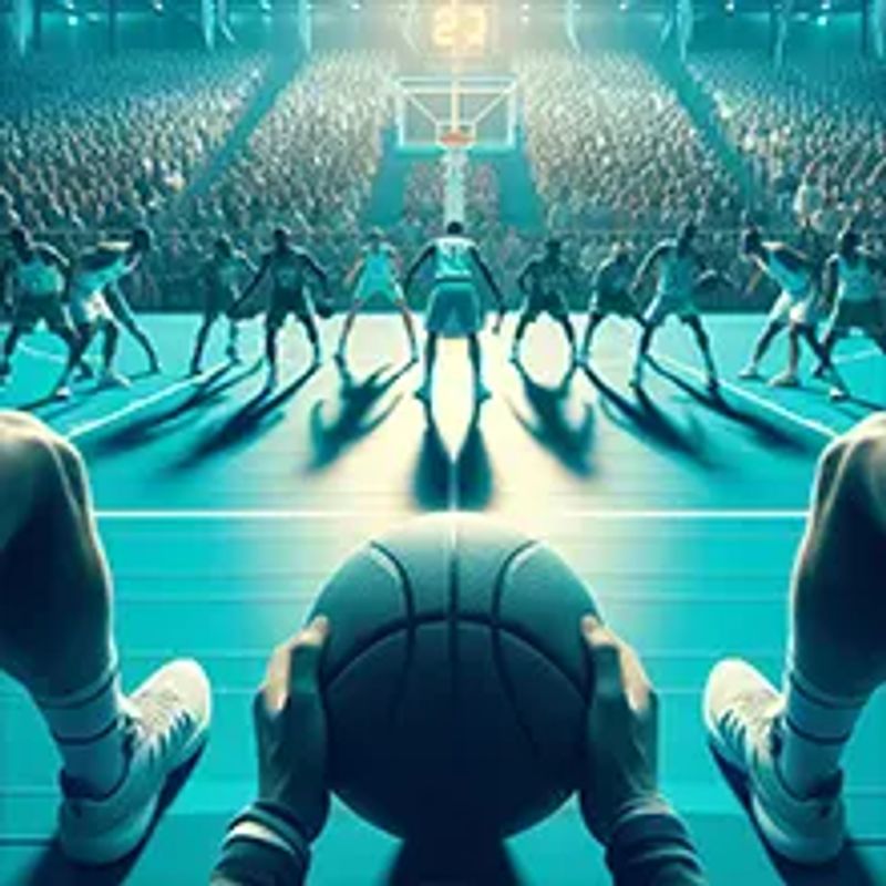 A basketball game that's just about to start