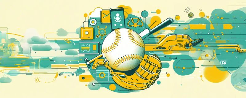 Baseball and sports betting software icons with glove and ball graphic