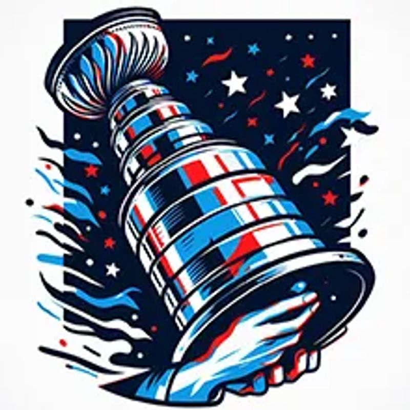 excited hockey fan holding the stanley cup