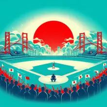 The final game of the baseball japan series about to begin, the audience is hopeful for the final stage
