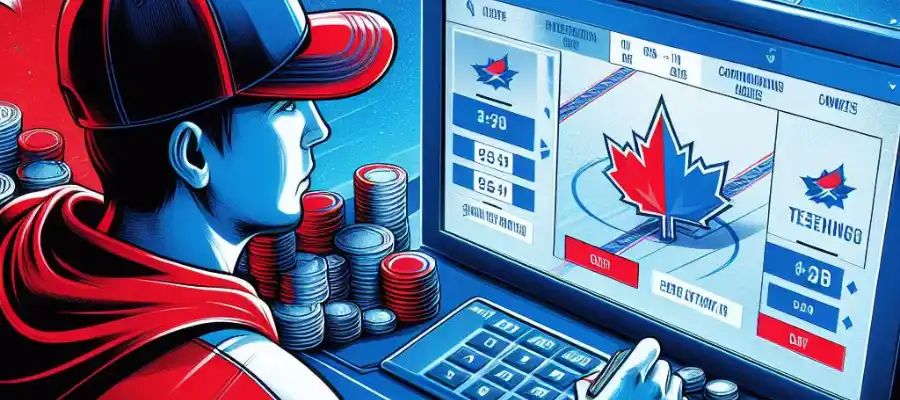 A hockey fan placing a bet on NHL games