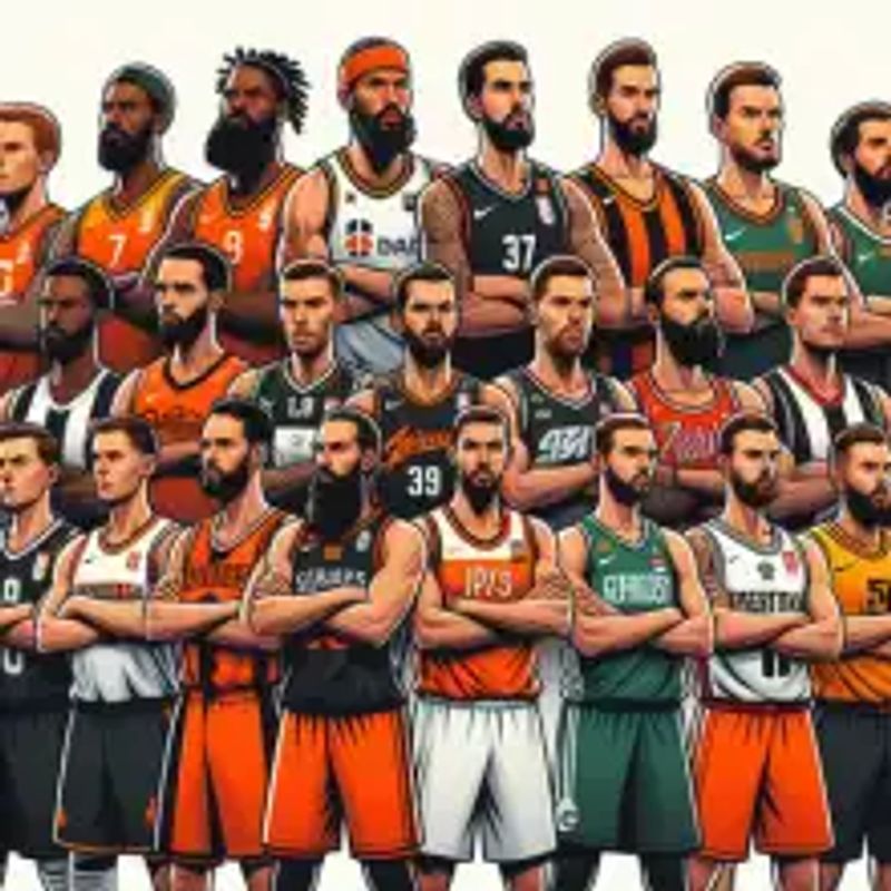 Diverse EuroLeague teams lined up before a match