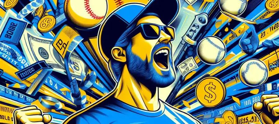 A baseball fan who just won on a KBO bet using the sports betting software RebelBetting