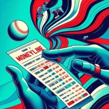 A baseball fan placing a moneyline bet slip with one of the available sportsbooks