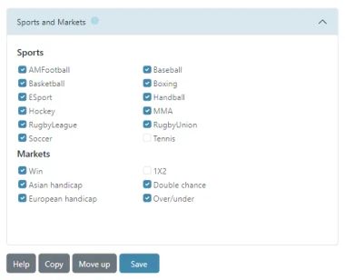 Filters in RebelBetting
