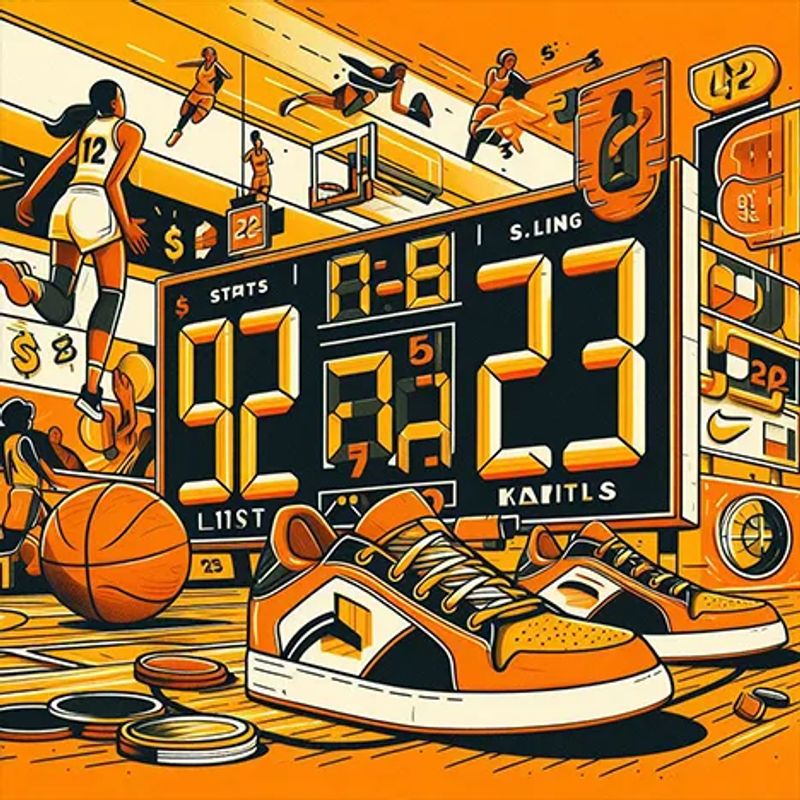 A basketball scoreboard showing 92-23 as an example of moneyline betting in women's basketball